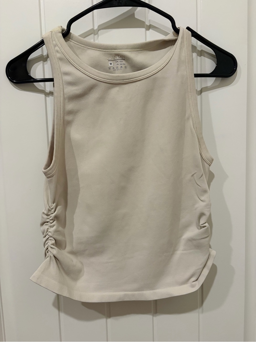 RSQ Cream Tank Top with Side Ruching